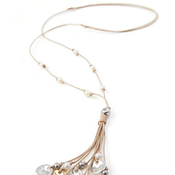 J. Jill NEW Pearl and Disk Cluster Pendant Necklace NWT - Picture 2 of 7